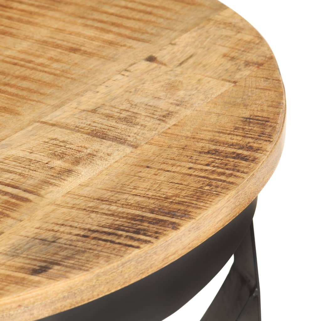 vidaXL Mesa de centro de madera de mango rugosa Ø68x43 cm