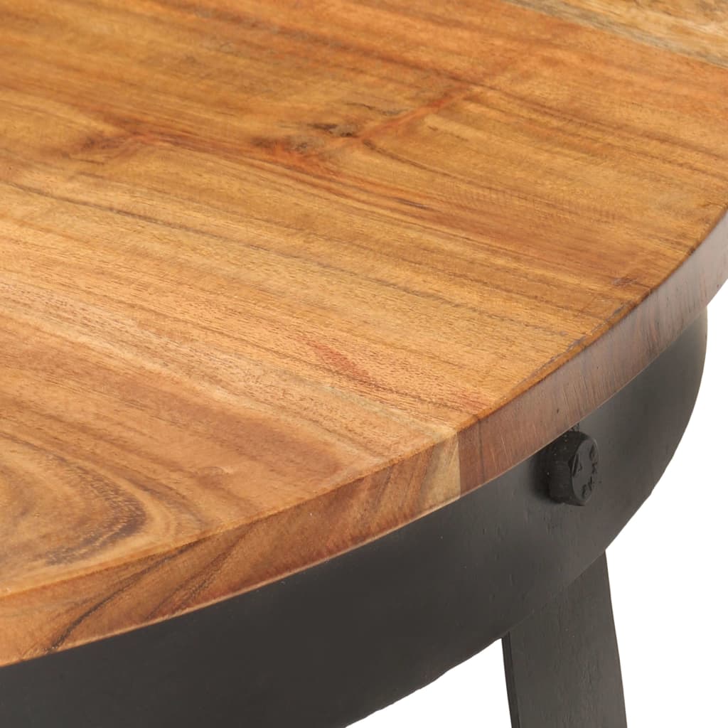 vidaXL Mesa de centro de madera maciza de acacia Ø68x43 cm