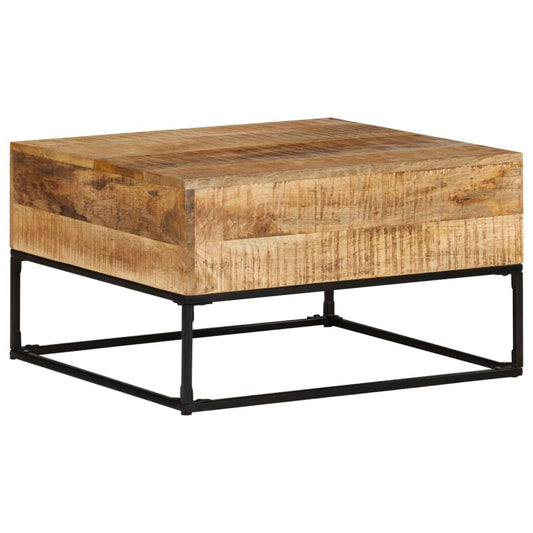 vidaXL Mesa de centro madera de mango rugosa 68x68x41 cm