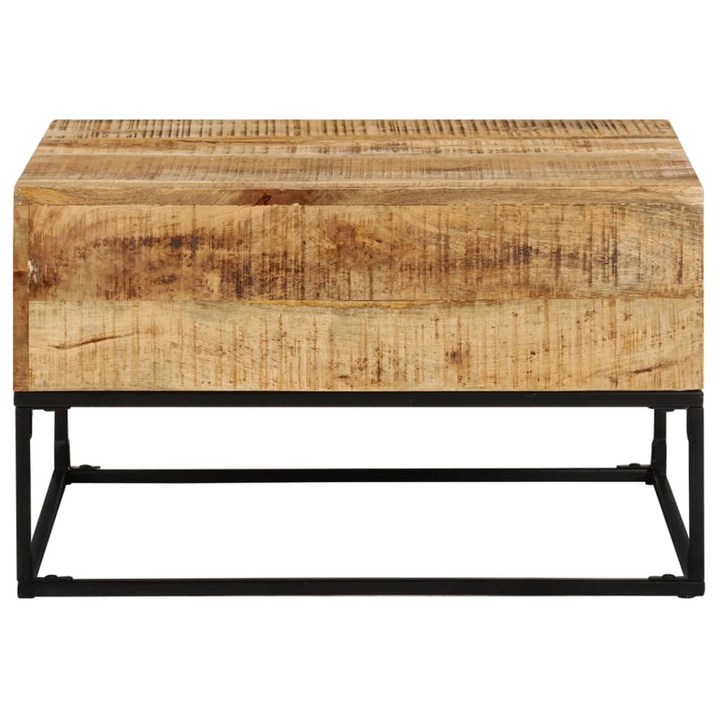 vidaXL Mesa de centro madera de mango rugosa 68x68x41 cm