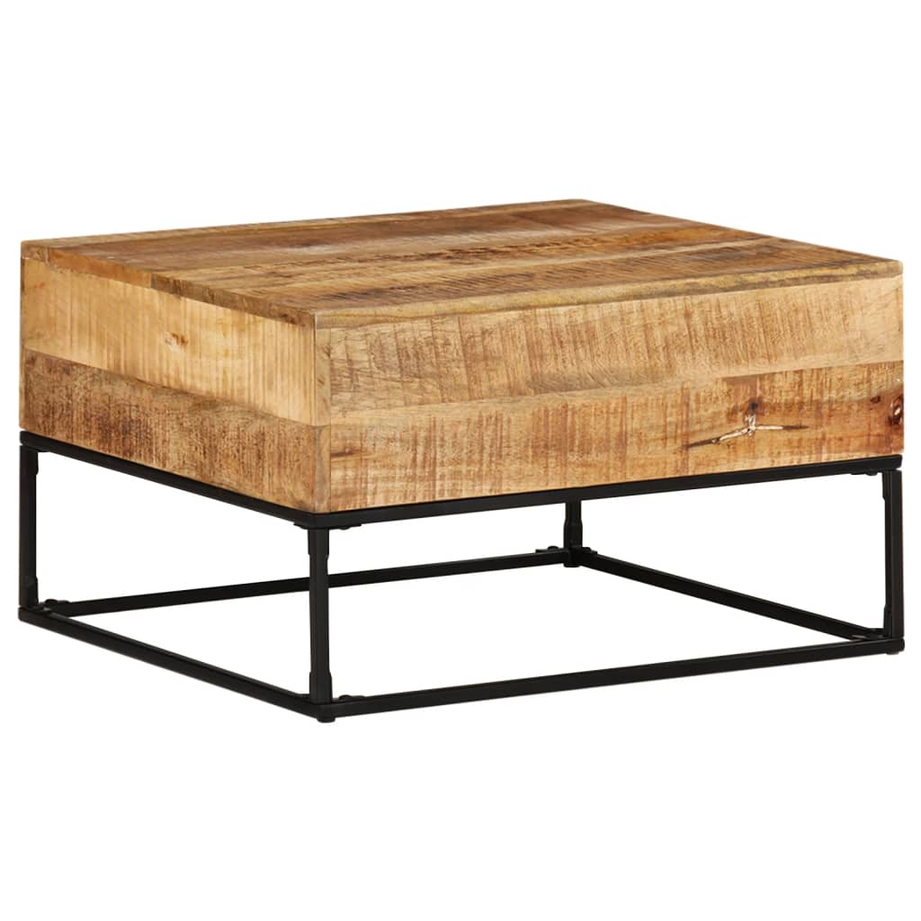 vidaXL Mesa de centro madera de mango rugosa 68x68x41 cm