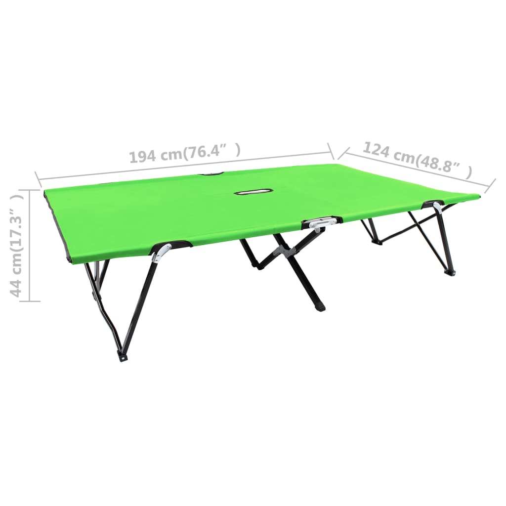 vidaXL Tumbona plegable para 2 personas acero verde