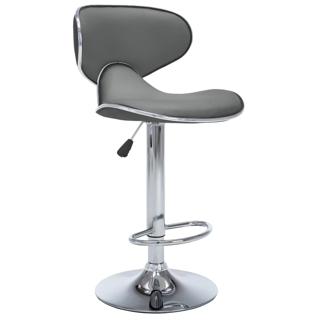 323648 vidaXL Bar Stools 2 pcs Grey Faux Leather