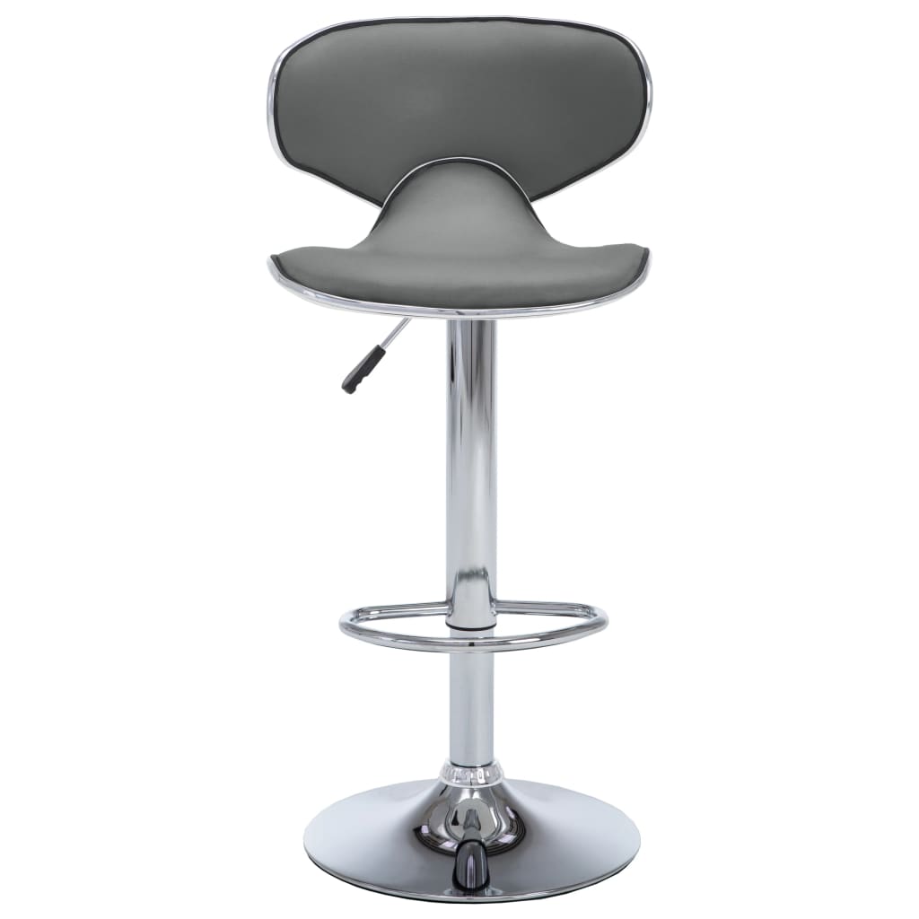 323648 vidaXL Bar Stools 2 pcs Grey Faux Leather