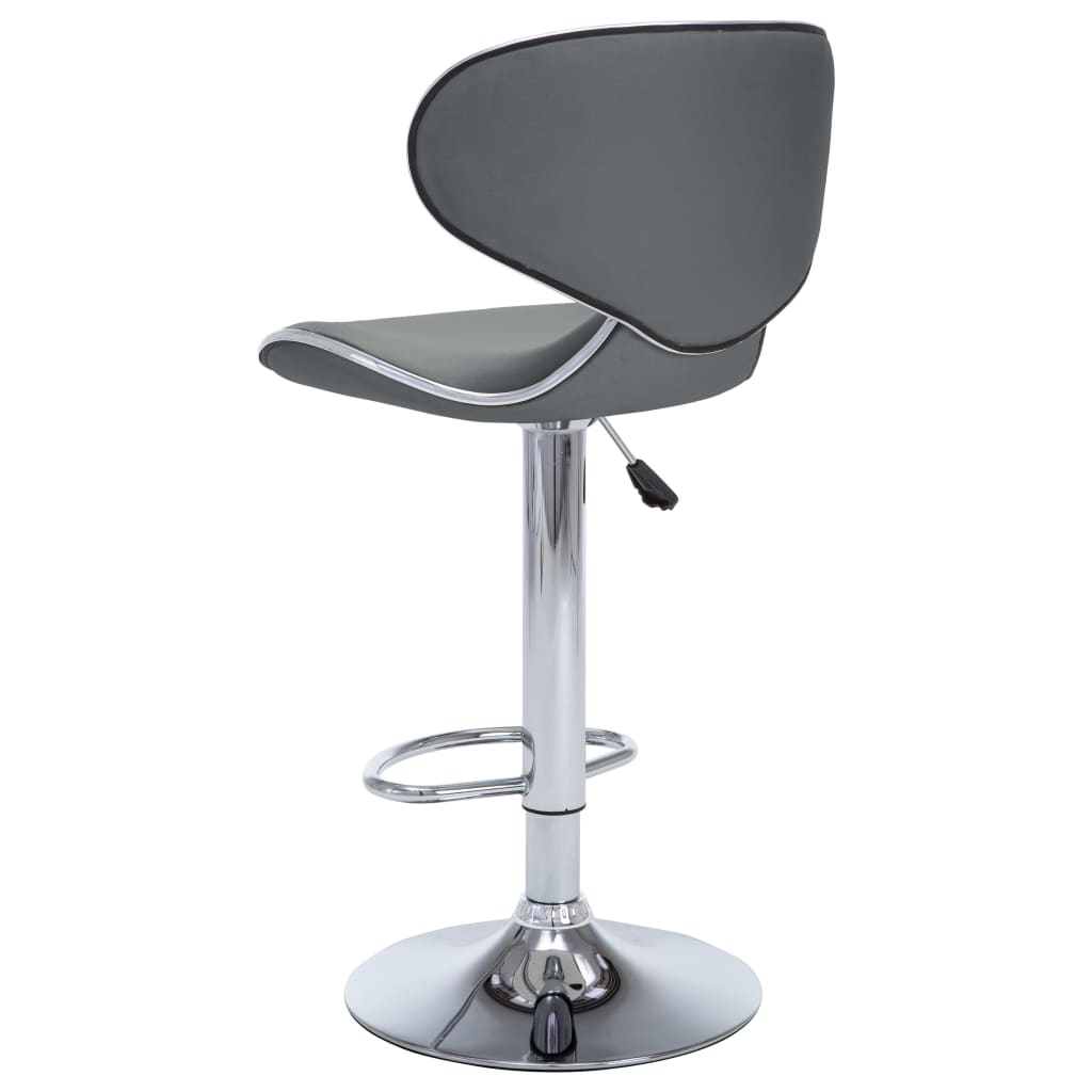 323648 vidaXL Bar Stools 2 pcs Grey Faux Leather