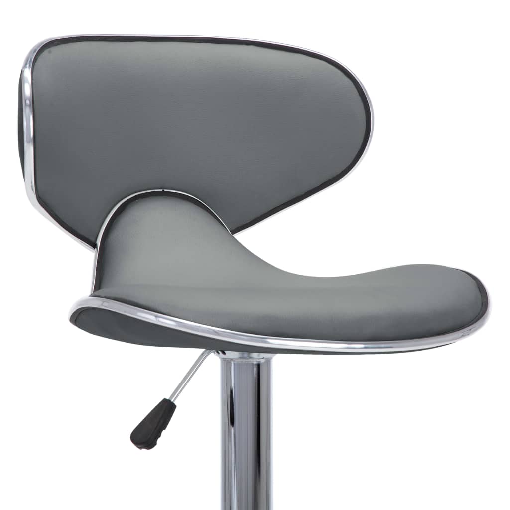 323648 vidaXL Bar Stools 2 pcs Grey Faux Leather