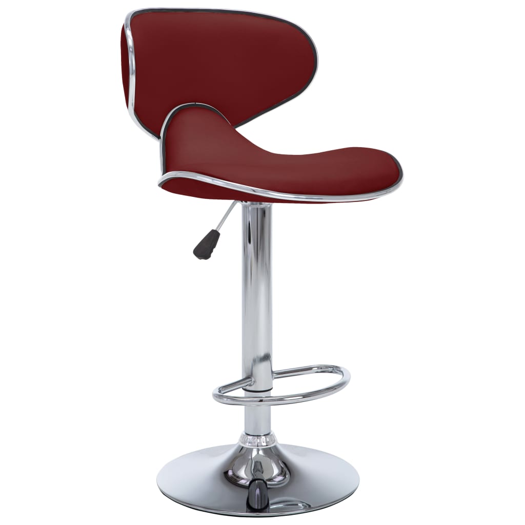 323649 vidaXL Bar Stools 2 pcs Wine Red Faux Leather