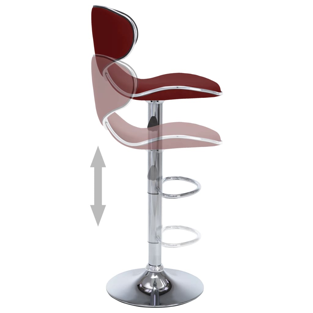 323649 vidaXL Bar Stools 2 pcs Wine Red Faux Leather