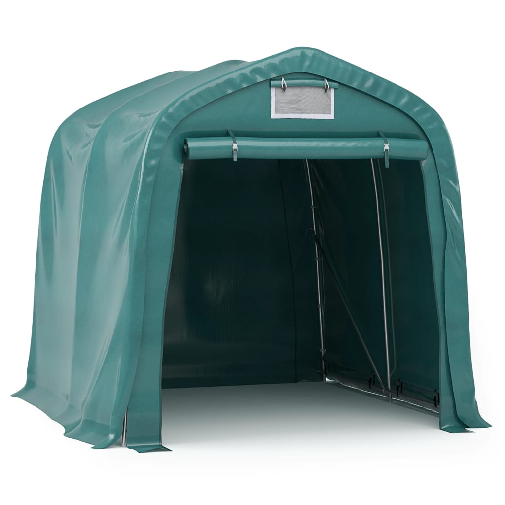 vidaXL Carpa garaje de almacenamiento PVC verde 2,4x2,4 m