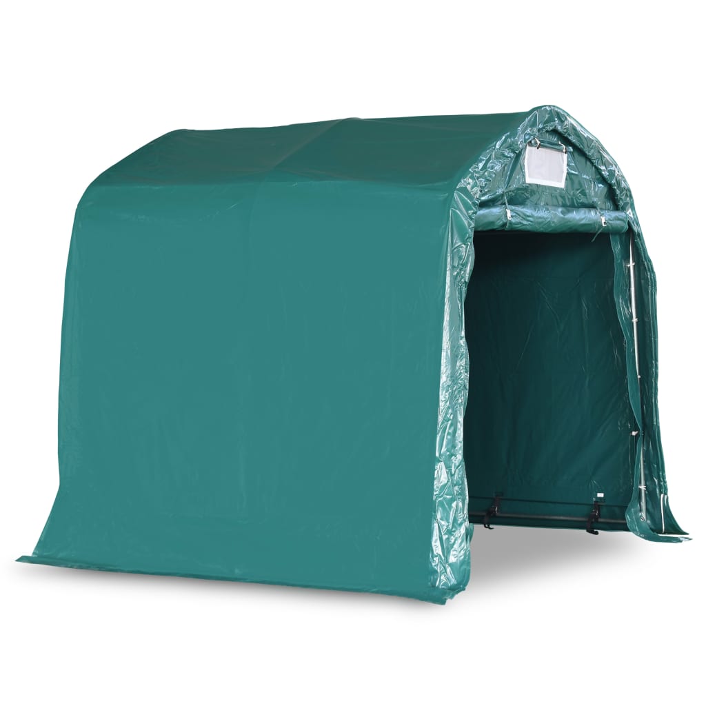 vidaXL Carpa garaje de almacenamiento PVC verde 2,4x2,4 m