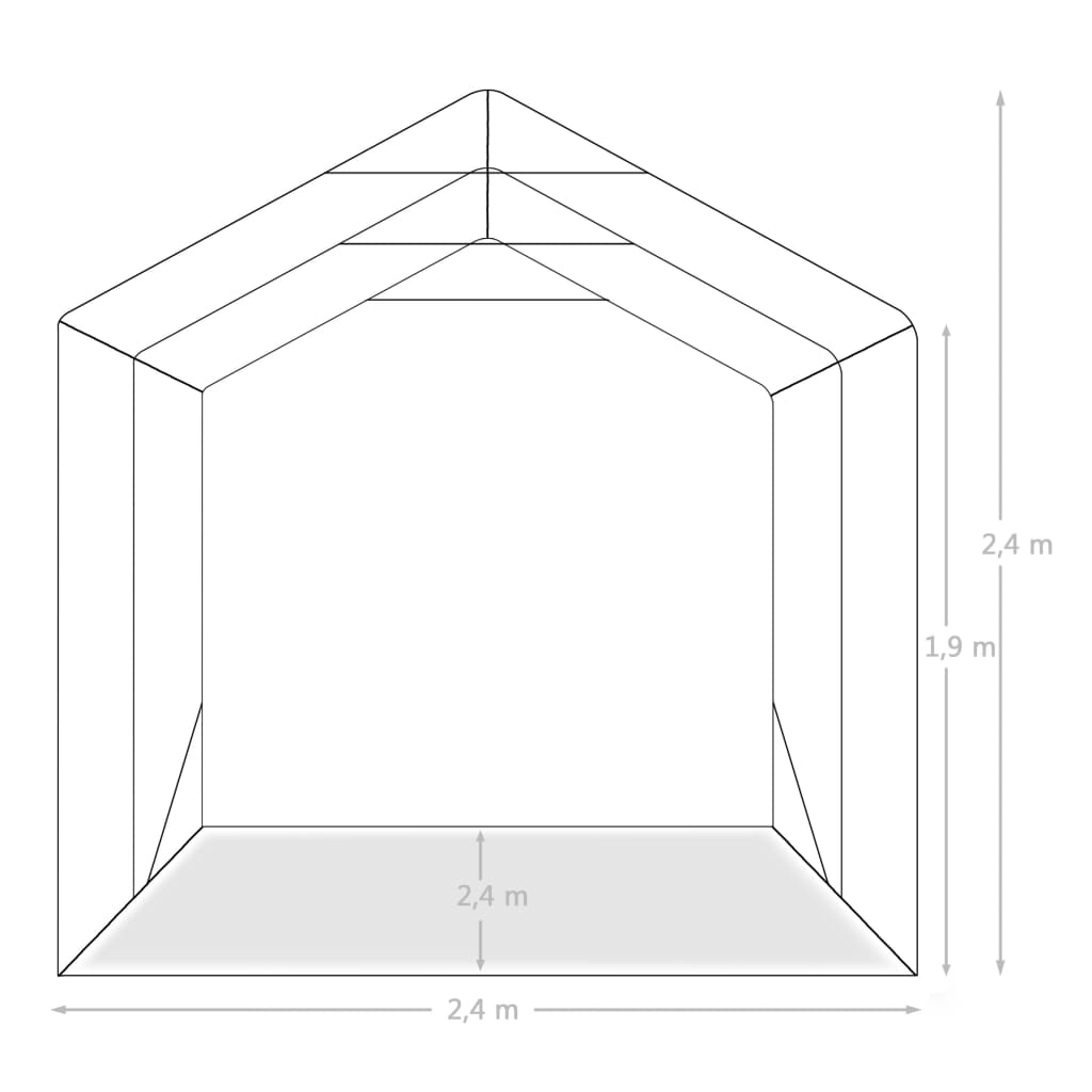 vidaXL Carpa garaje de almacenamiento PVC verde 2,4x2,4 m