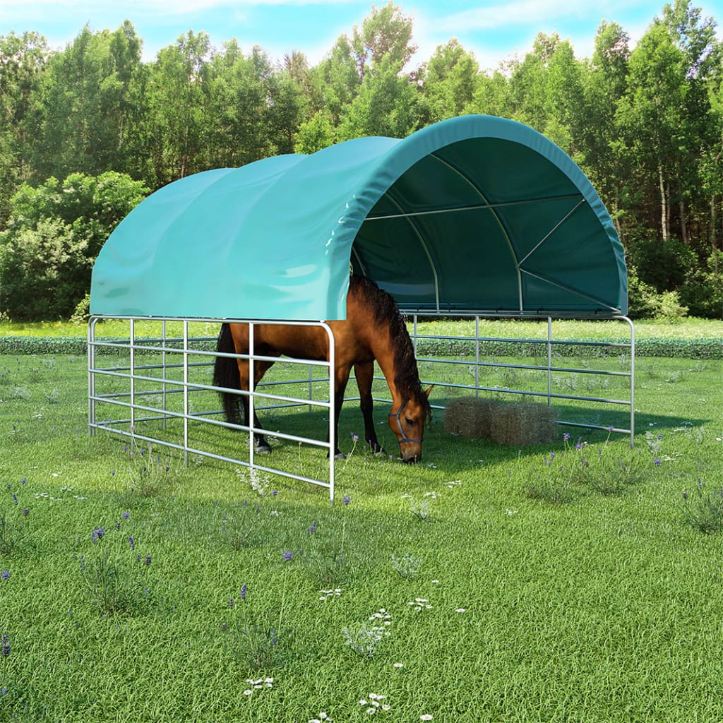 vidaXL Carpa para ganado PVC verde 3,7x3,7 m