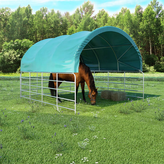 vidaXL Carpa para ganado PVC verde 3,7x3,7 m