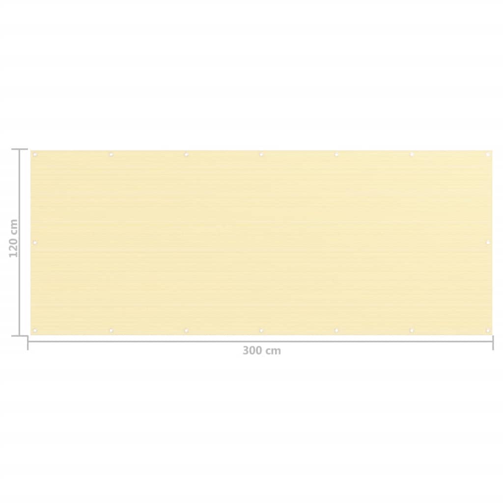 vidaXL Toldo para balcón HDPE beige 120x300 cm