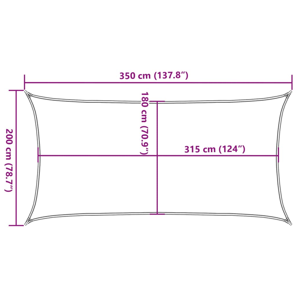 vidaXL Toldo de vela cuadrado HDPE 2x3,5 m gris antracita