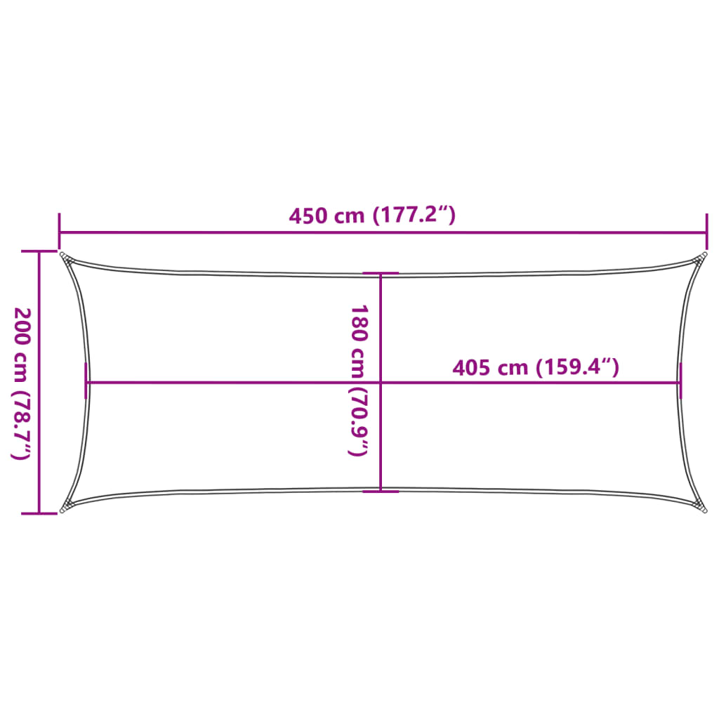 vidaXL Toldo de vela gris antracita HDPE 160 g/m² 2x4,5 m