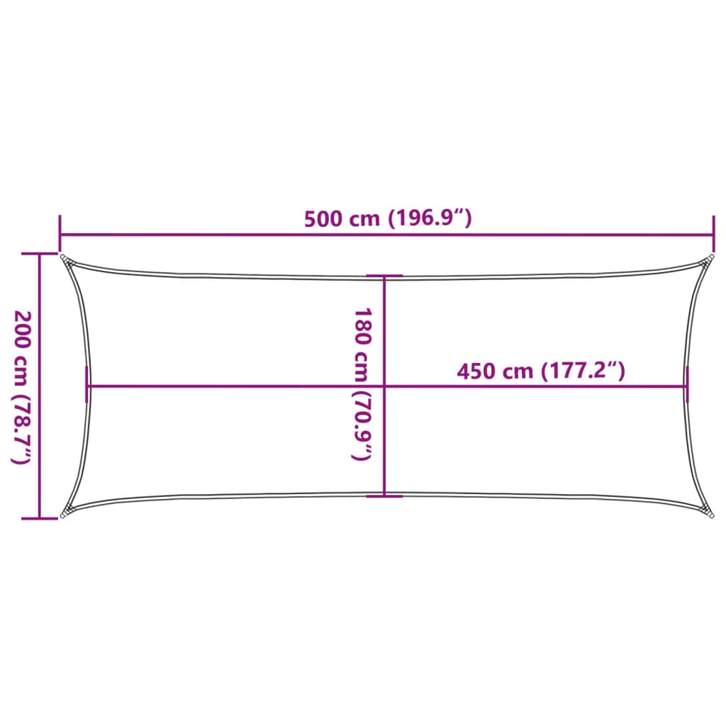 vidaXL Toldo de vela gris antracita HDPE 160 g/m² 2x5 m