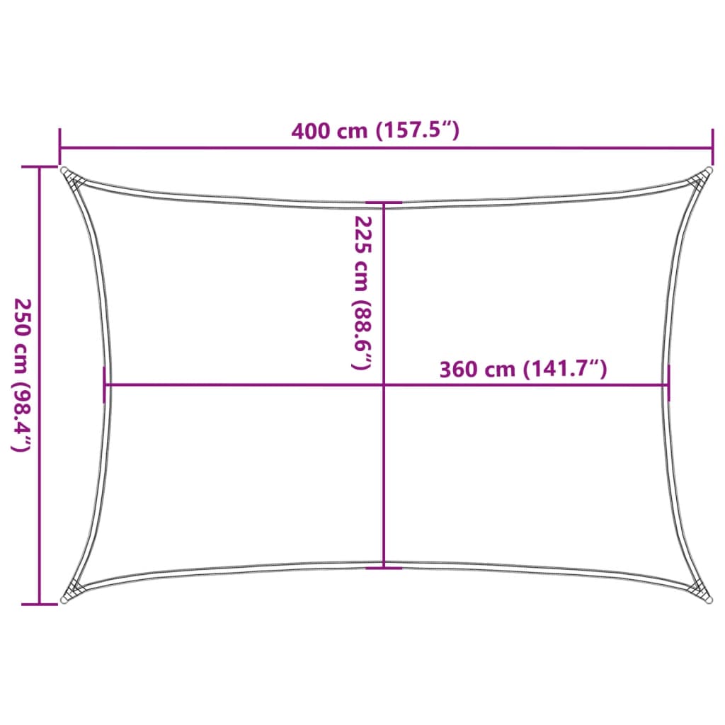 vidaXL Toldo de vela gris antracita HDPE 160 g/m² 2,5x4 m