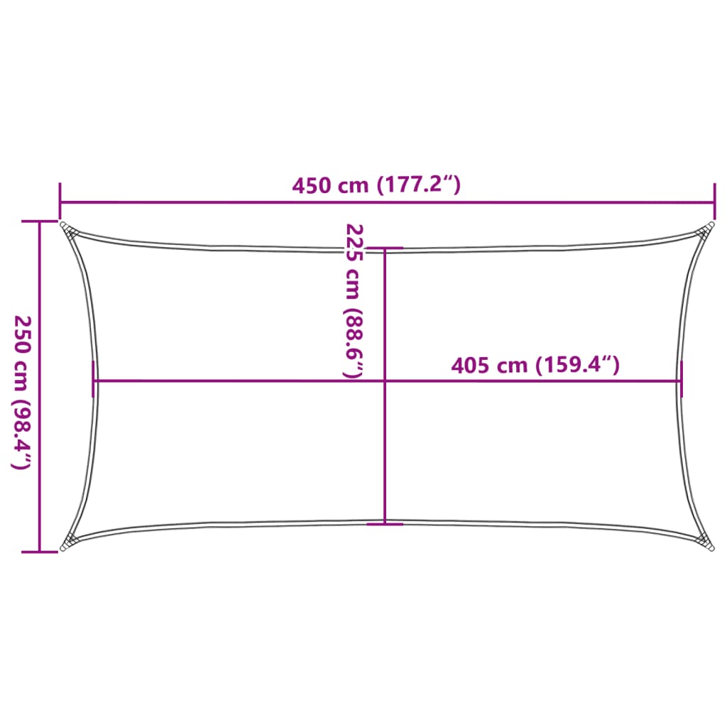 vidaXL Toldo de vela gris antracita HDPE 160 g/m² 2,5x4,5 m