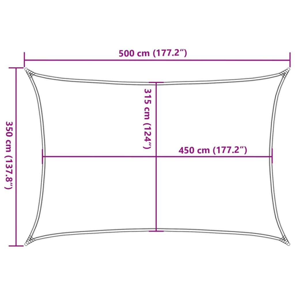 vidaXL Toldo de vela gris antracita HDPE 160 g/m² 3,5x5 m