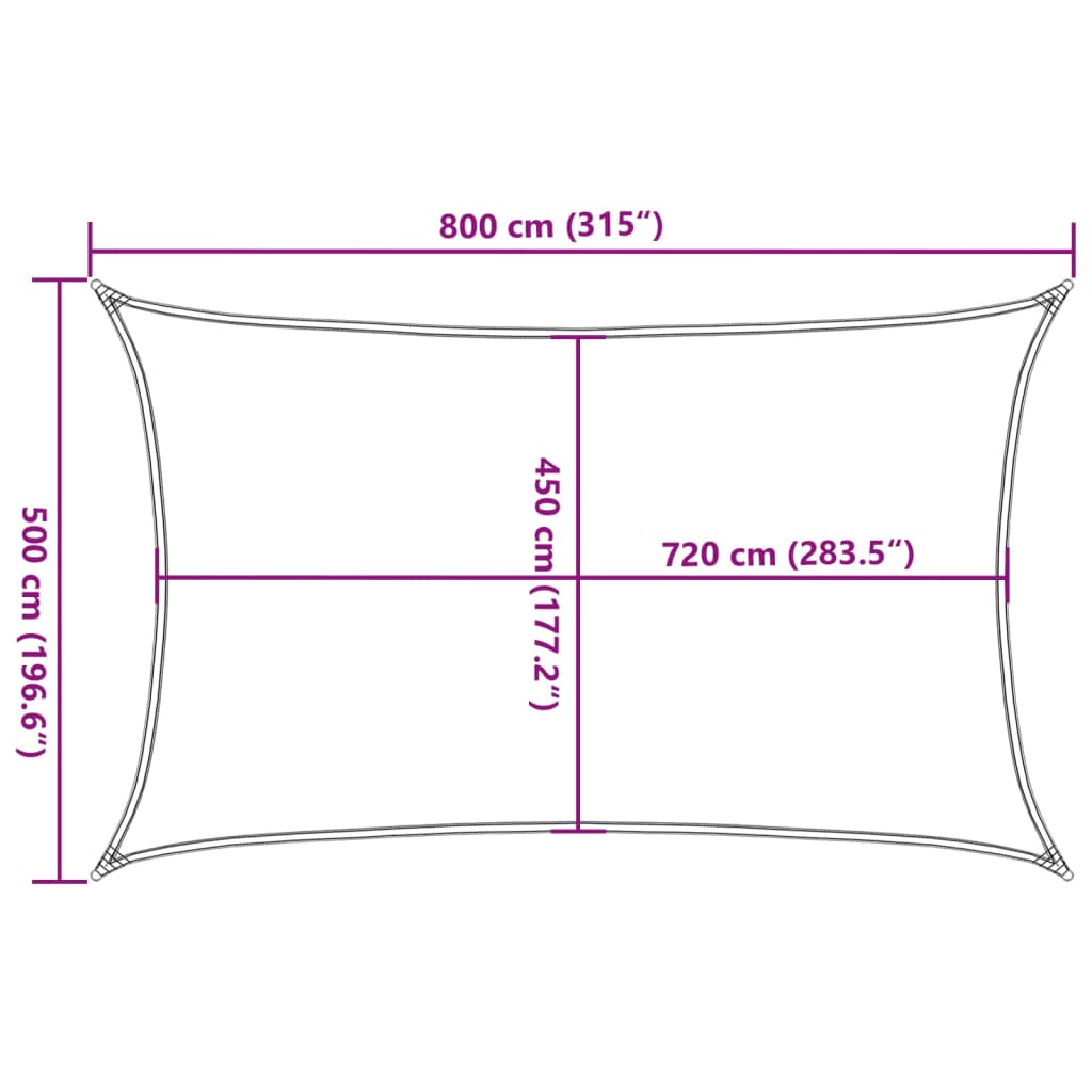 vidaXL Toldo de vela gris antracita HDPE 160 g/m² 5x8 m