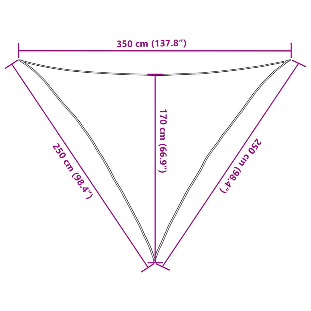 vidaXL Toldo de vela gris antracita HDPE 160 g/m² 2,5x2,5x3,5 m