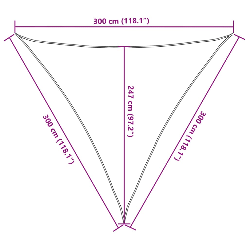 vidaXL Toldo de vela HDPE gris antracita 160 g/m² 3x3x3 m