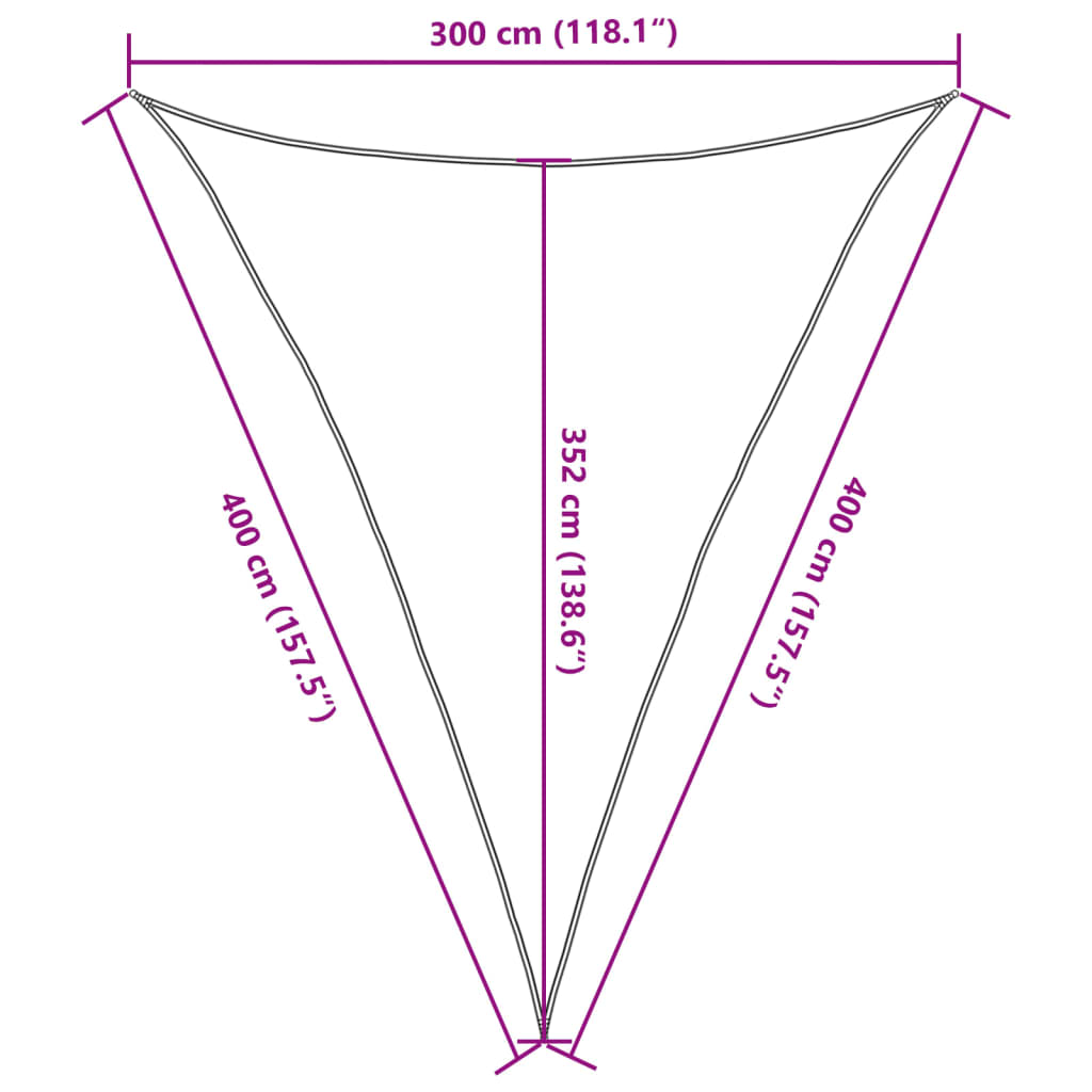 vidaXL Toldo de vela gris antracita HDPE 160 g/m² 3x4x4 m