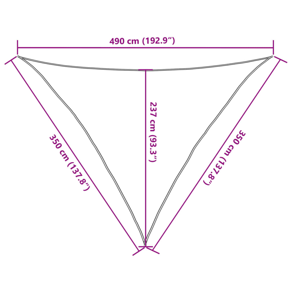 vidaXL Toldo de vela gris antracita HDPE 160 g/m² 3,5x3,5x4,9 m