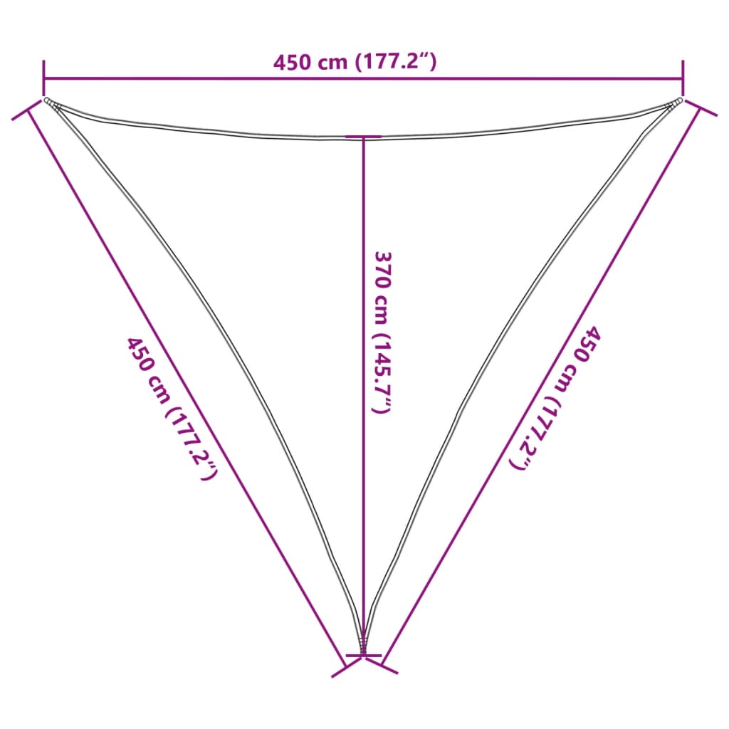 vidaXL Toldo de vela HDPE gris antracita 160 g/m² 4,5x4,5x4,5 m