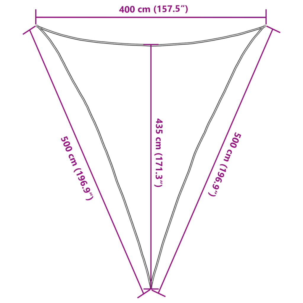 vidaXL Toldo de vela gris antracita HDPE 160 g/m² 4x5x5 m