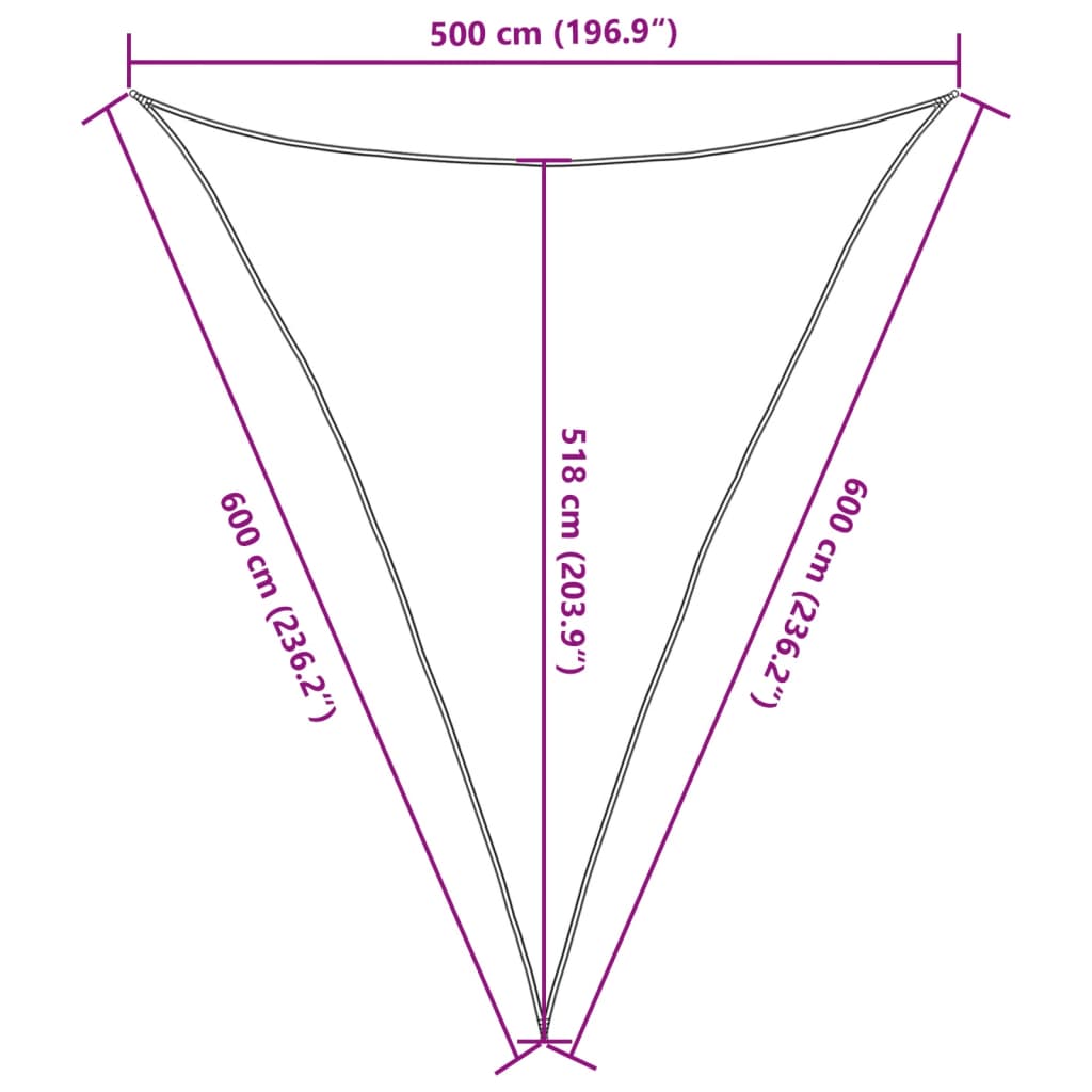 vidaXL Toldo de vela gris antracita HDPE 160 g/m² 5x6x6 m