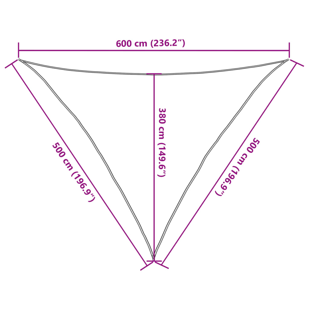 vidaXL Toldo de vela gris antracita HDPE 160 g/m² 5x5x6 m