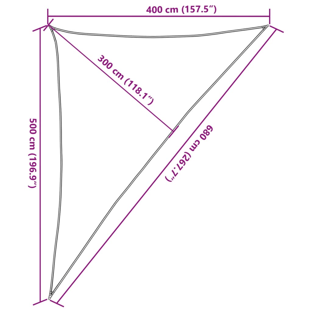 vidaXL Toldo de vela gris antracita HDPE 160 g/m² 4x5x6,8 m