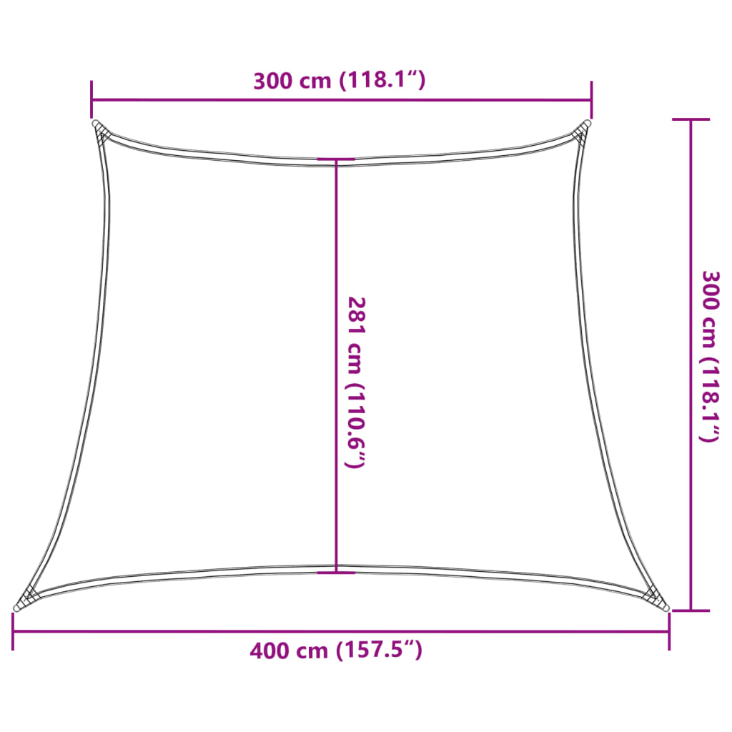 vidaXL Toldo de vela gris antracita HDPE 160 g/m² 3/4x3 m