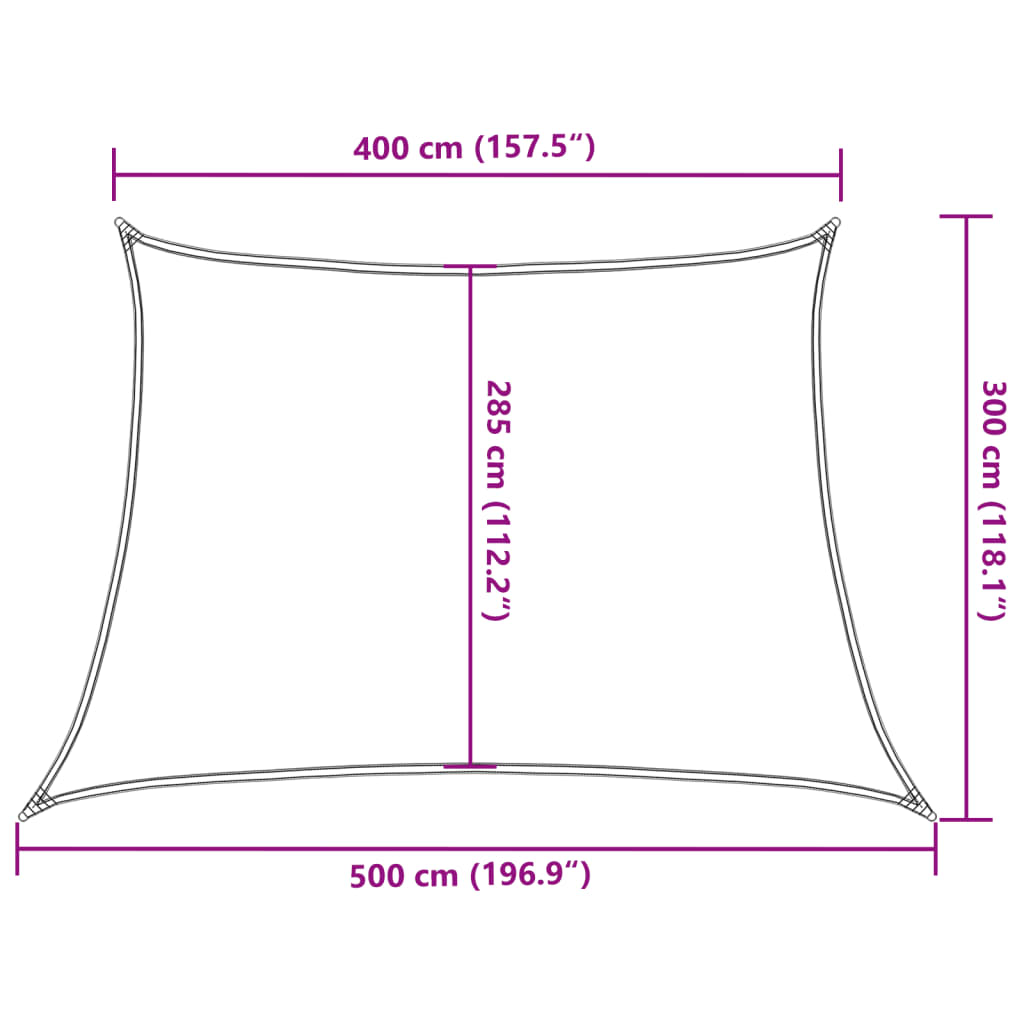 vidaXL Toldo de vela gris antracita HDPE 160 g/m² 4/5x3 m