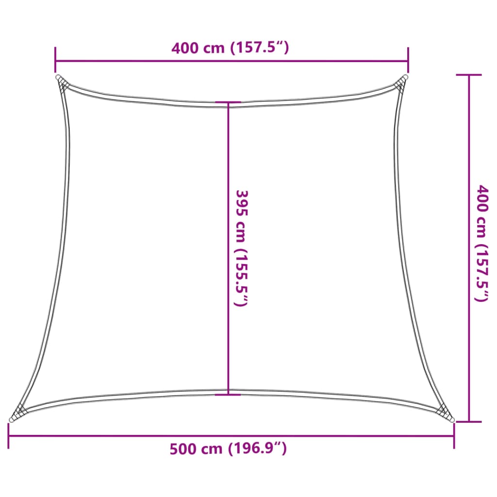 vidaXL Toldo de vela HDPE antracita 160 g/m² 4/5x4 m