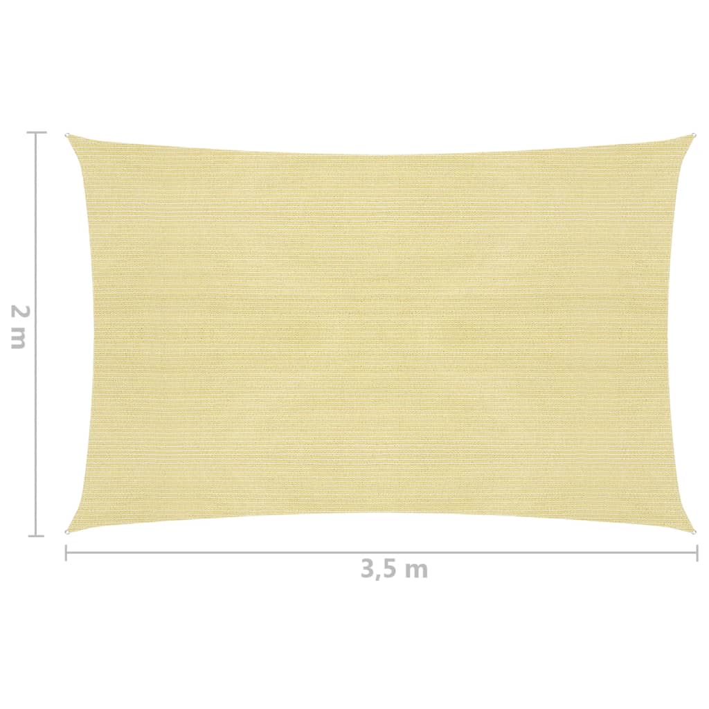 vidaXL Toldo de vela HDPE beige 160 g/m² 2x3,5 m