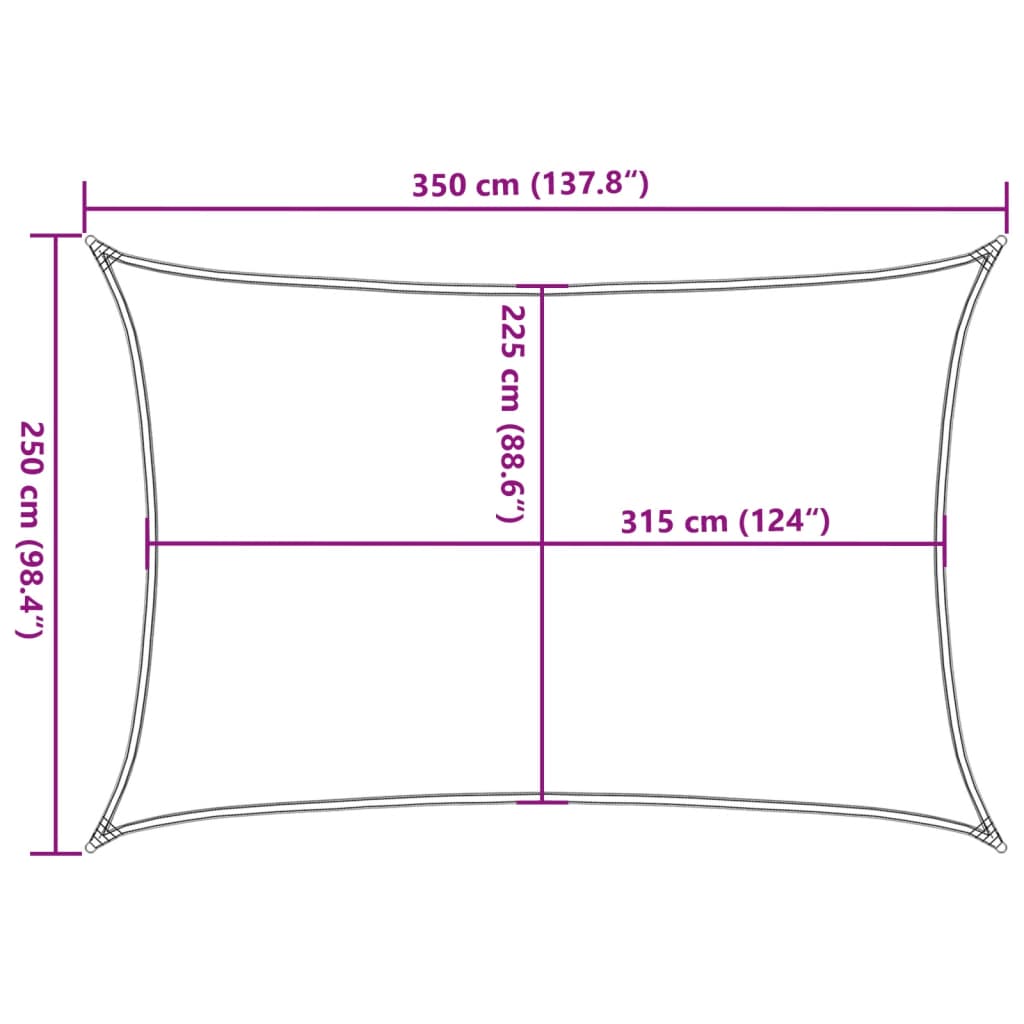 vidaXL Toldo de vela HDPE beige 160 g/m²  2,5x3,5 m