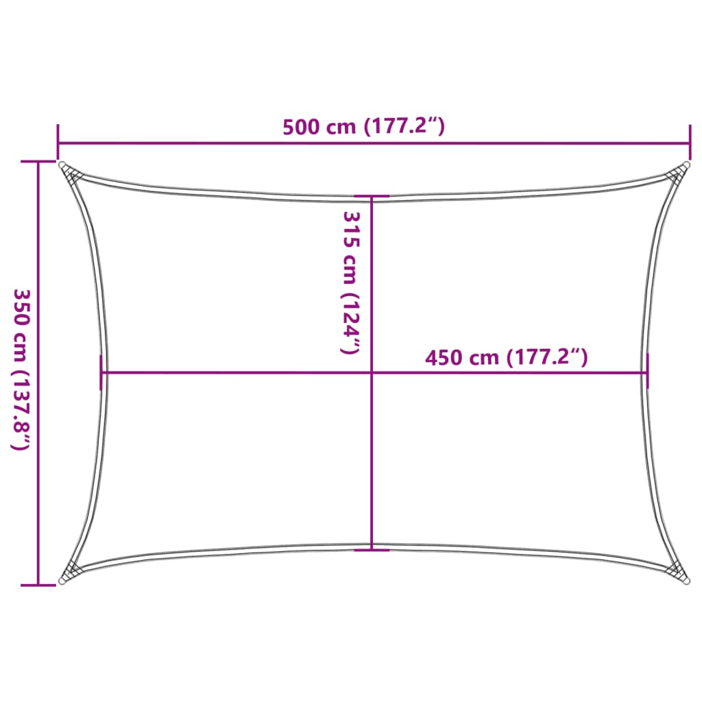 vidaXL Toldo de vela beige HDPE 160 g/m² 3,5x5 m