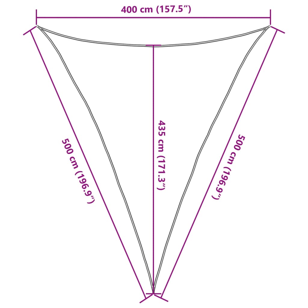 vidaXL Toldo de vela HDPE beige 160 g/m² 4x5x5 m