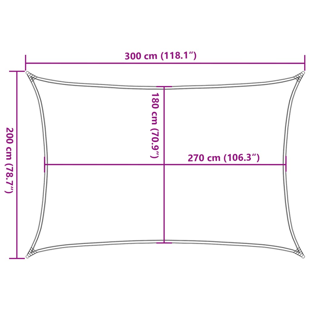 vidaXL Toldo de vela crema HDPE 160 g/m² 2x3 m