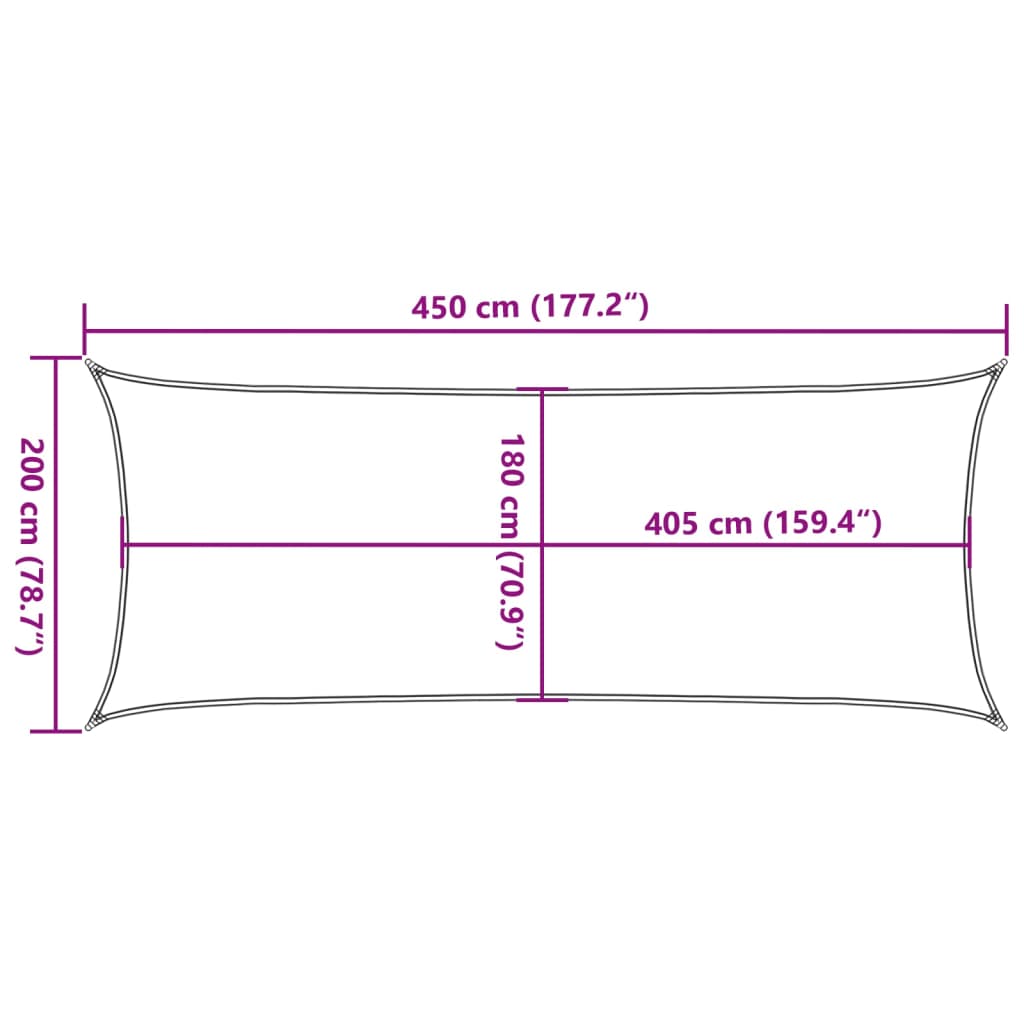 vidaXL Toldo de vela crema HDPE 160 g/m² 2x4,5 m