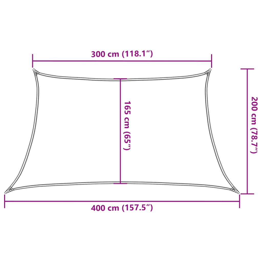 vidaXL Toldo de vela HDPE crema 160 g/m² 3/4x2 m