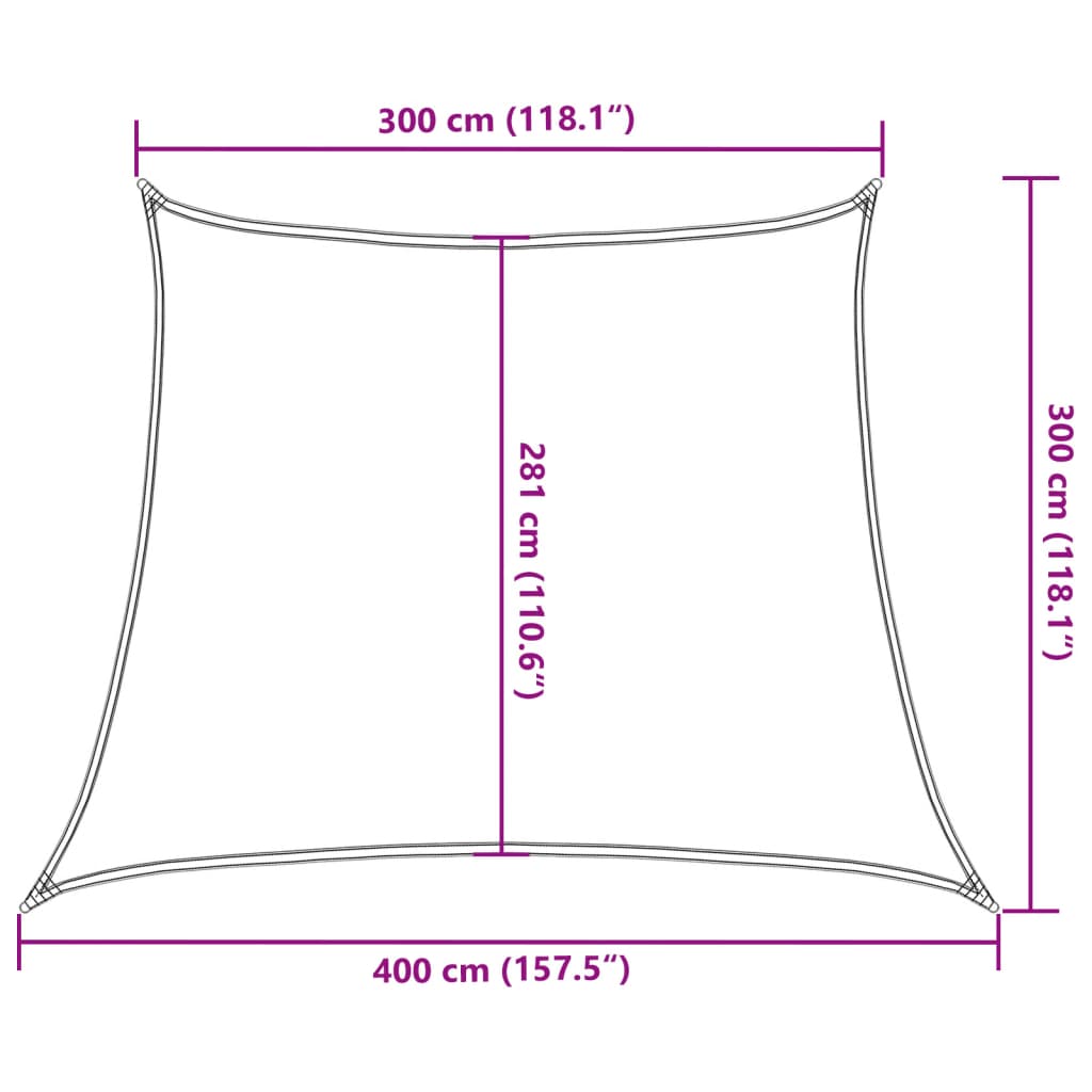 vidaXL Toldo de vela HDPE crema 160 g/m² 3/4x3 m