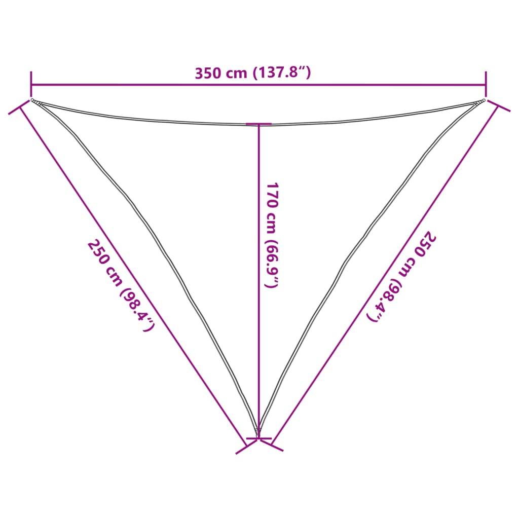 vidaXL Toldo de vela blanco HDPE 160 g/m² 2,5x2,5x3,5 m