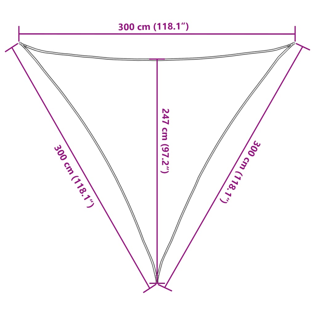 vidaXL Toldo de vela HDPE blanco 160 g/m² 3x3x3 m