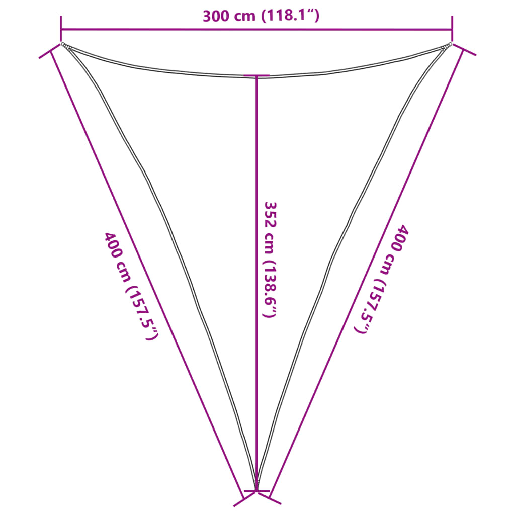 vidaXL Toldo de vela HDPE blanco 160 g/m² 3x4x4 m