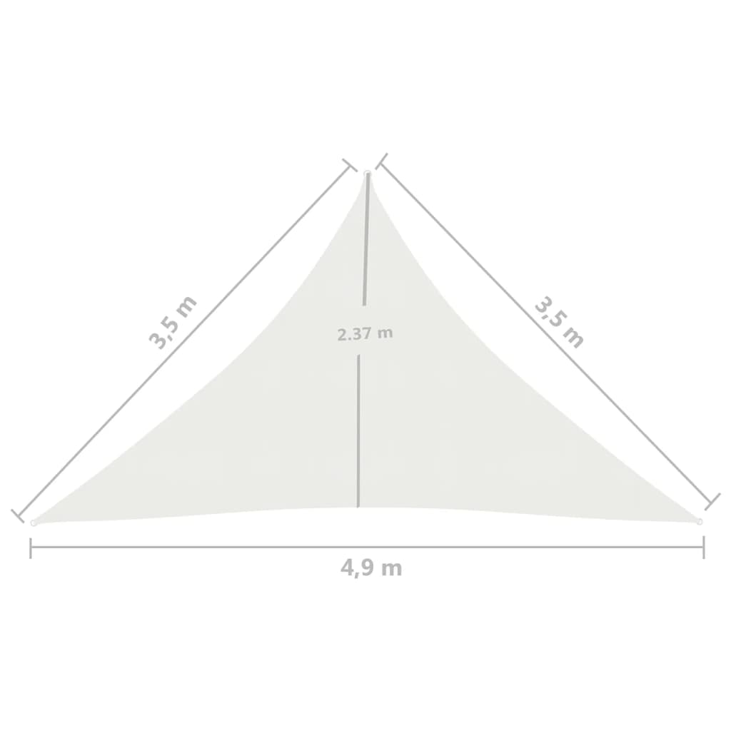 vidaXL Toldo de vela blanco HDPE 160 g/m² 3,5x3,5x4,9 m