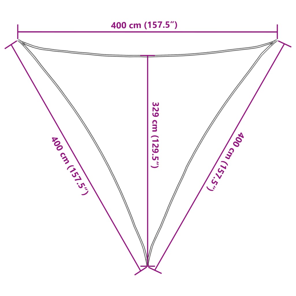 vidaXL Toldo de vela blanco HDPE 160 g/m² 4x4x4 m